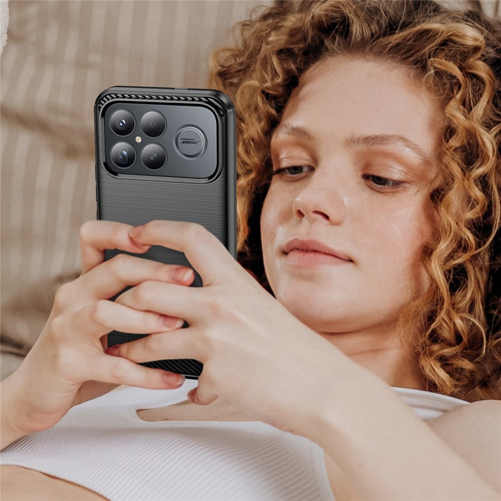 Carbon odolný gelový obal na Xiaomi Poco F8 Ultra 5G - černý