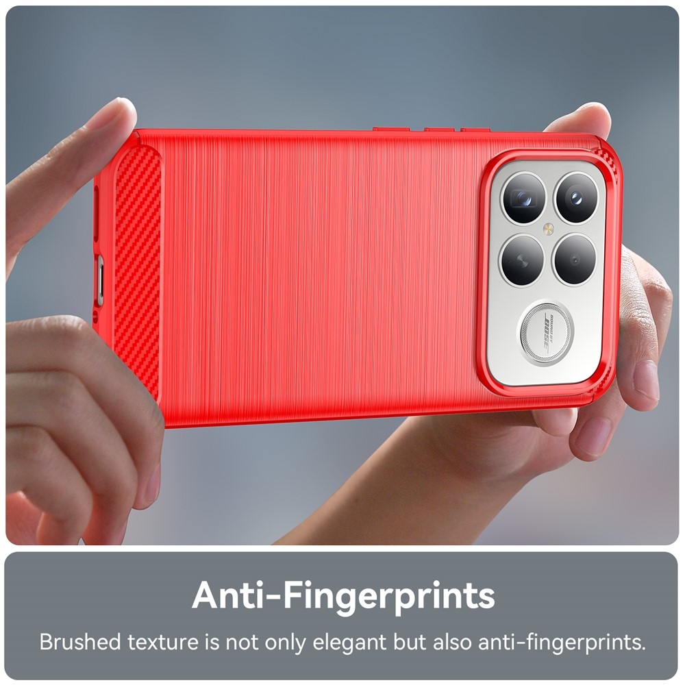 Carbon odolný gelový obal na Xiaomi Poco F8 Ultra 5G - červený