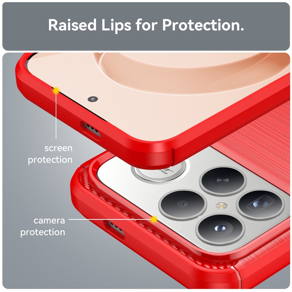 Carbon odolný gelový obal na Xiaomi Poco F8 Ultra 5G - červený