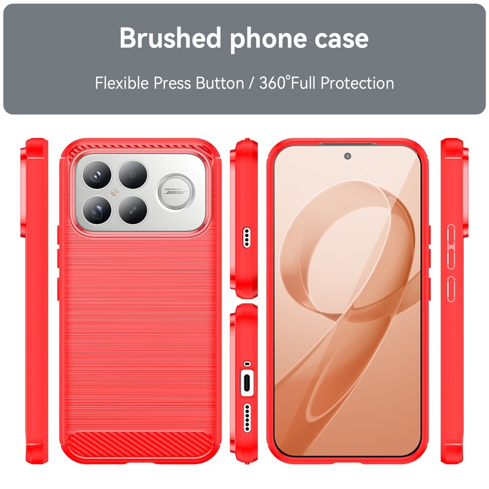 Carbon odolný gelový obal na Xiaomi Poco F8 Ultra 5G - červený