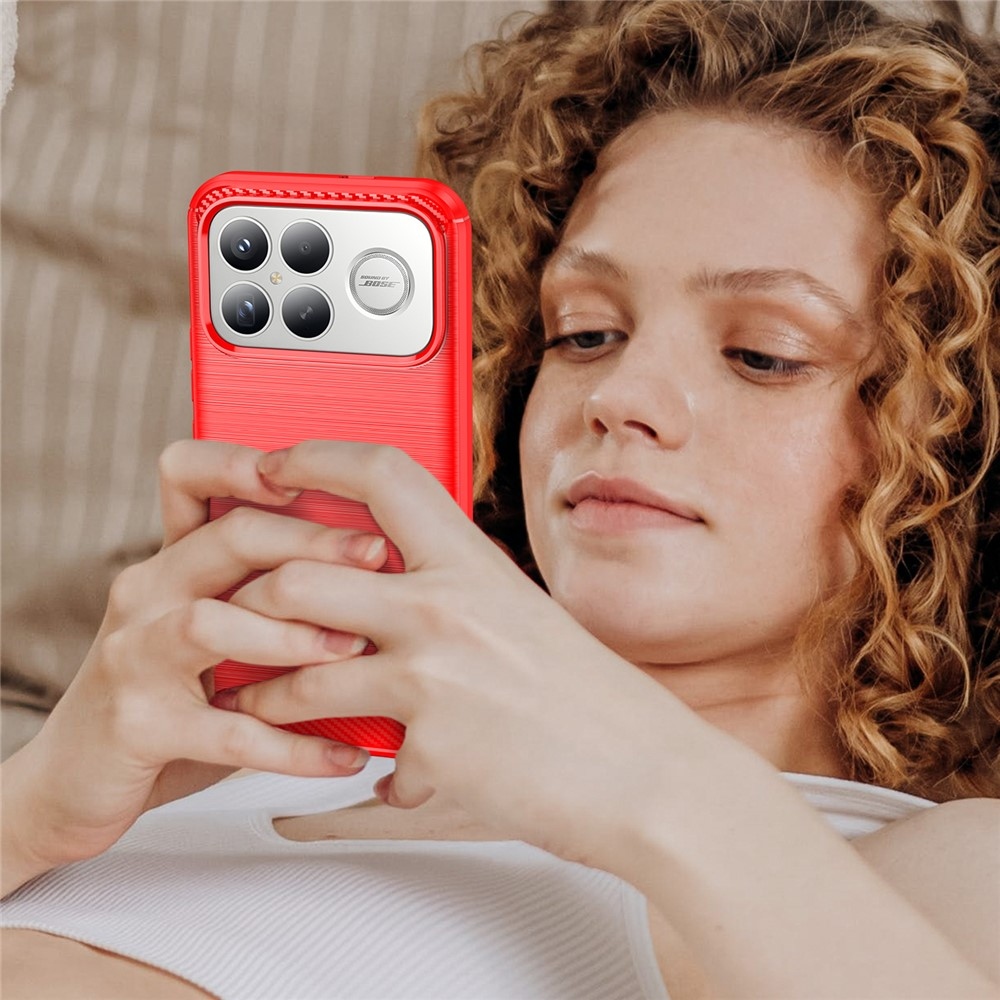 Carbon odolný gelový obal na Xiaomi Poco F8 Ultra 5G - červený