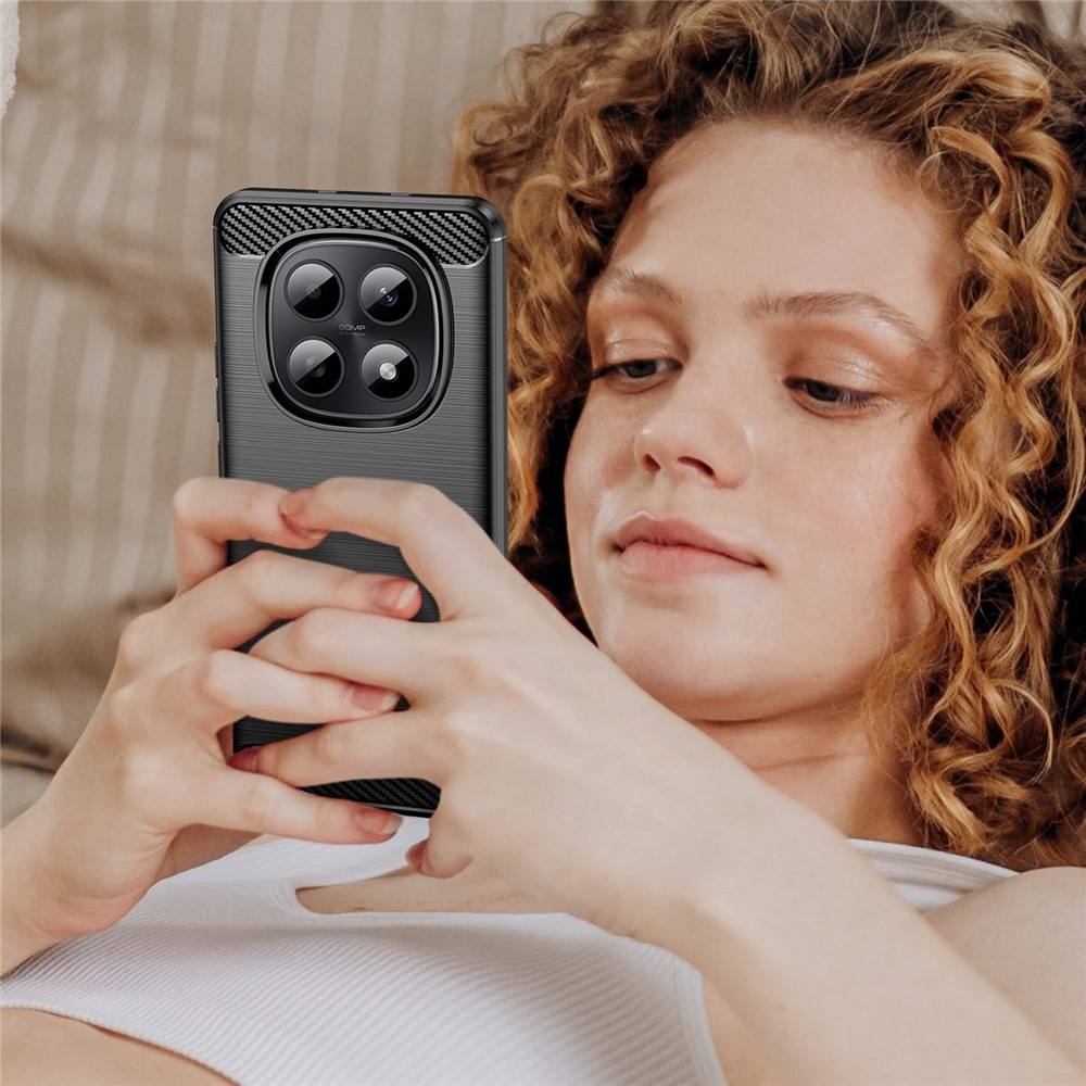 Carbon odolný gelový obal na Xiaomi Poco M8 5G/Redmi Note 15 5G - černý