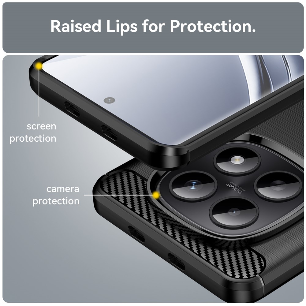 Carbon odolný gelový obal na Xiaomi Poco M8 5G/Redmi Note 15 5G - černý