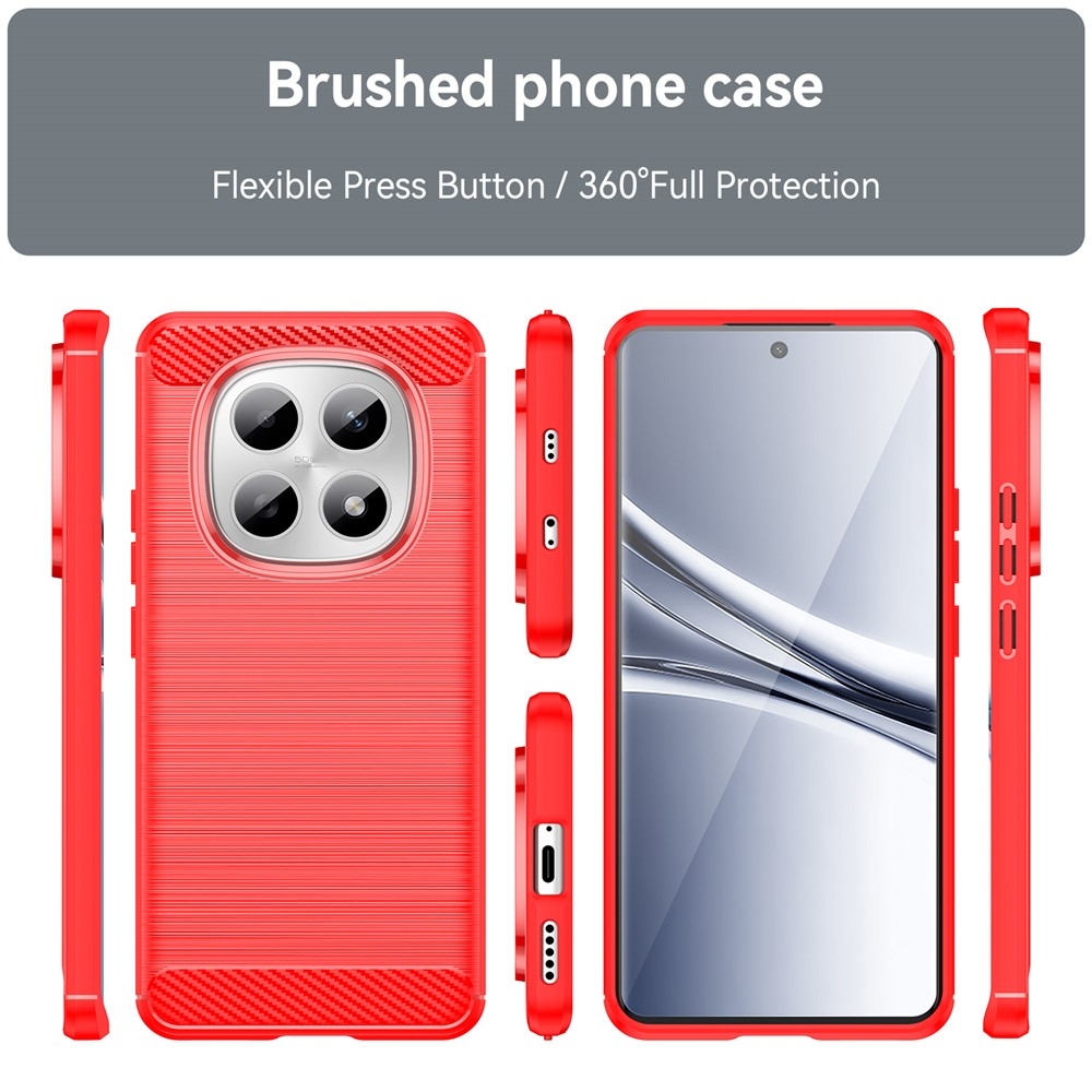 Carbon odolný gelový obal na Xiaomi Poco M8 5G/Redmi Note 15 5G - červený