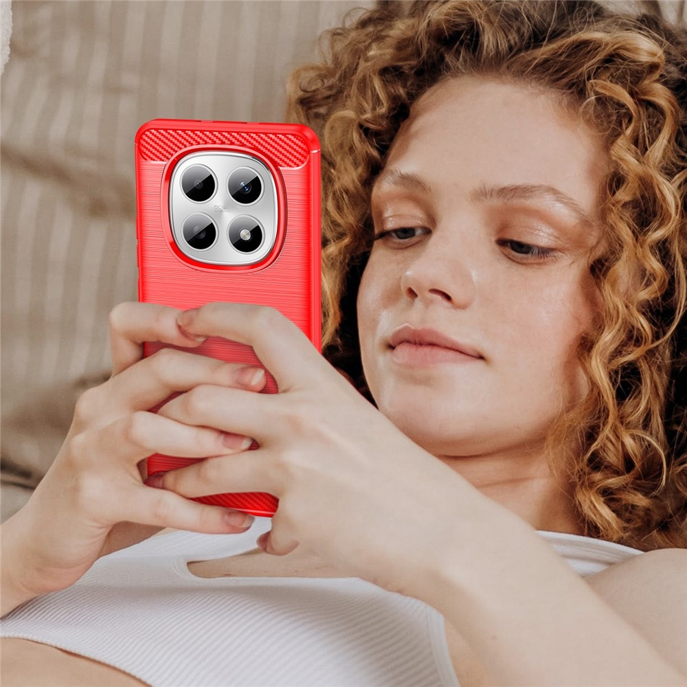 Carbon odolný gelový obal na Xiaomi Poco M8 5G/Redmi Note 15 5G - červený