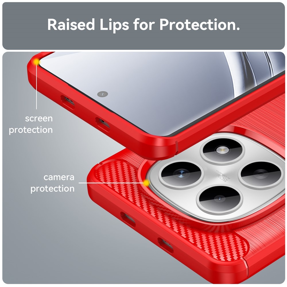 Carbon odolný gelový obal na Xiaomi Poco M8 5G/Redmi Note 15 5G - červený