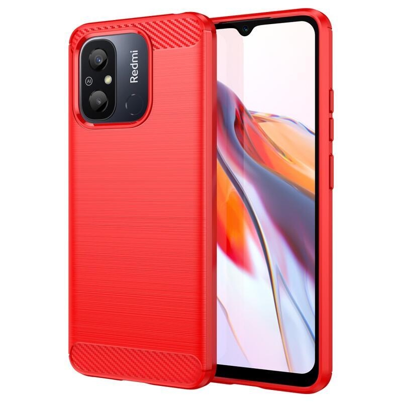 Carbon odolný gelový obal na Xiaomi Redmi 12C - červený