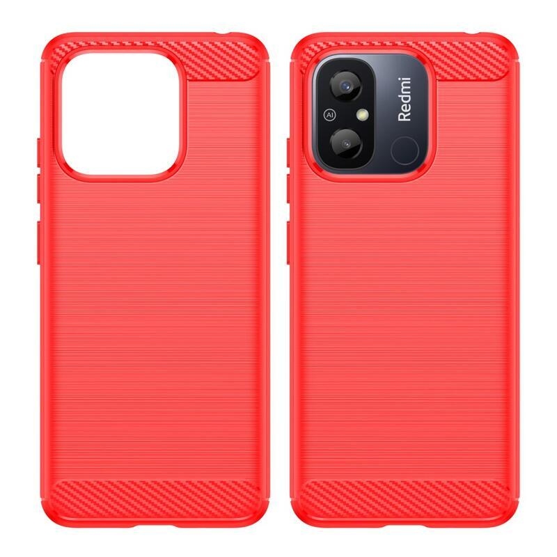 Carbon odolný gelový obal na Xiaomi Redmi 12C - červený