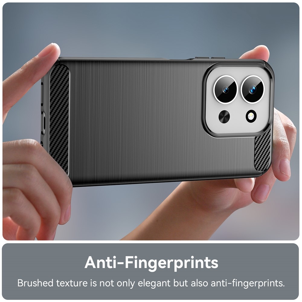 Carbon odolný gelový obal na Xiaomi Redmi 15C 4G (171mm)/Poco C85 4G (171mm) - černý