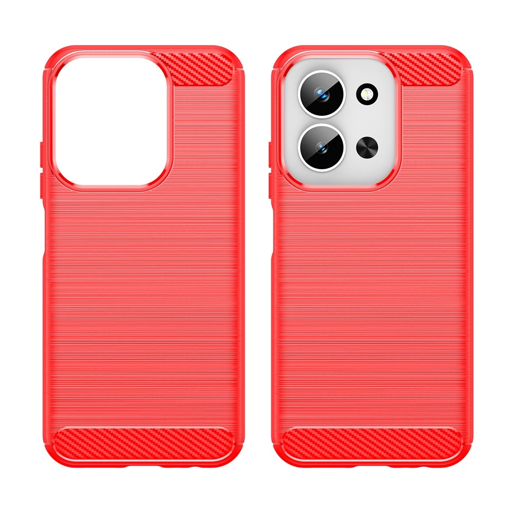 Carbon odolný gelový obal na Xiaomi Redmi 15C 4G (171mm)/Poco C85 4G (171mm) - červený