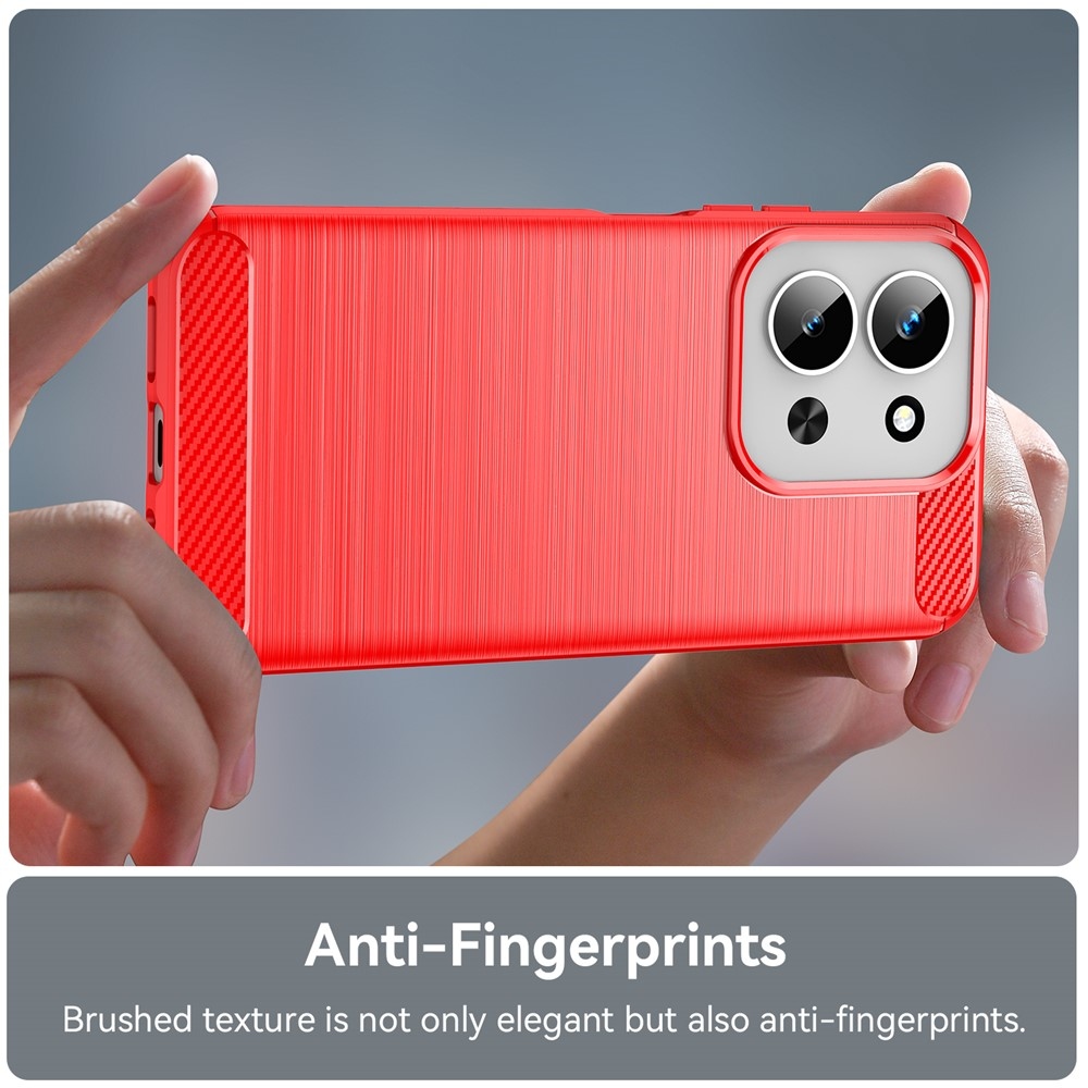 Carbon odolný gelový obal na Xiaomi Redmi 15C 4G (171mm)/Poco C85 4G (171mm) - červený