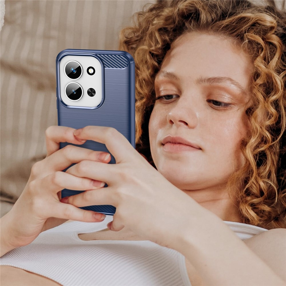 Carbon odolný gelový obal na Xiaomi Redmi 15C 4G (171mm)/Poco C85 4G (171mm) - modrý