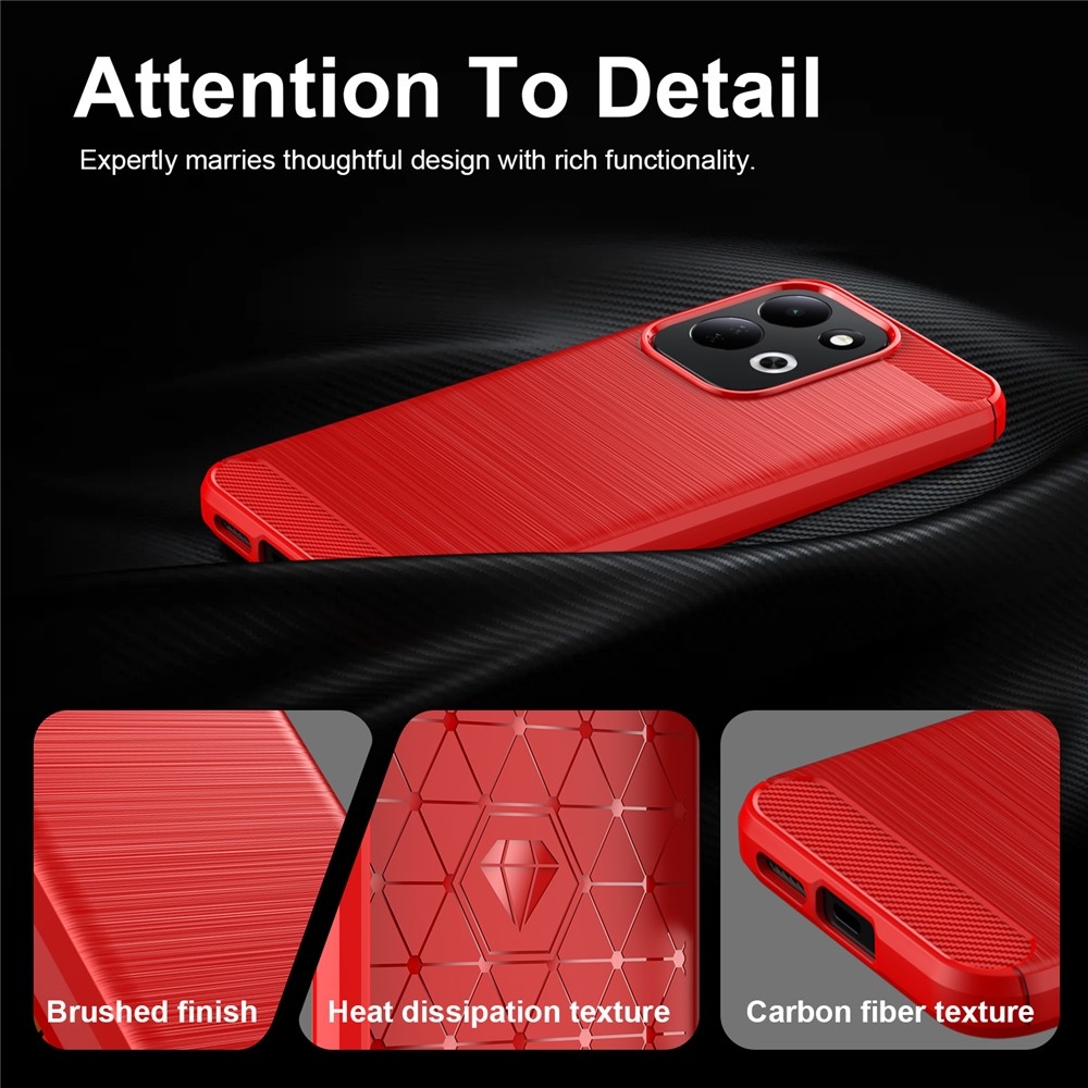 Carbon odolný gelový obal na Xiaomi Redmi 17 4G/5G - červený