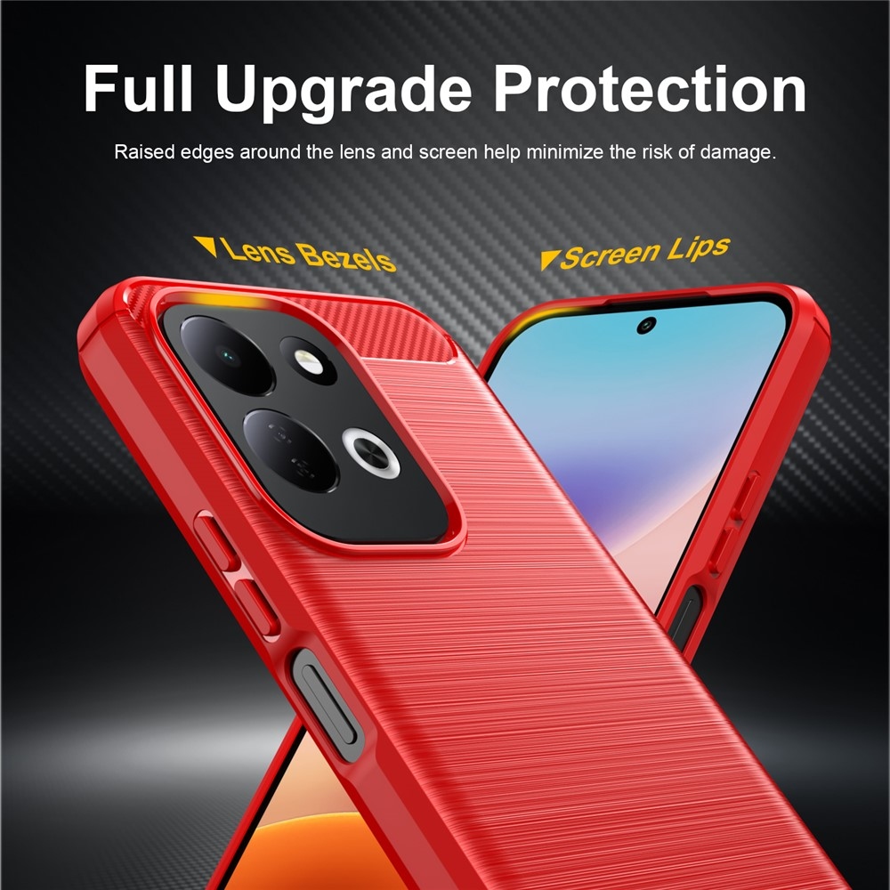 Carbon odolný gelový obal na Xiaomi Redmi 17 4G/5G - červený