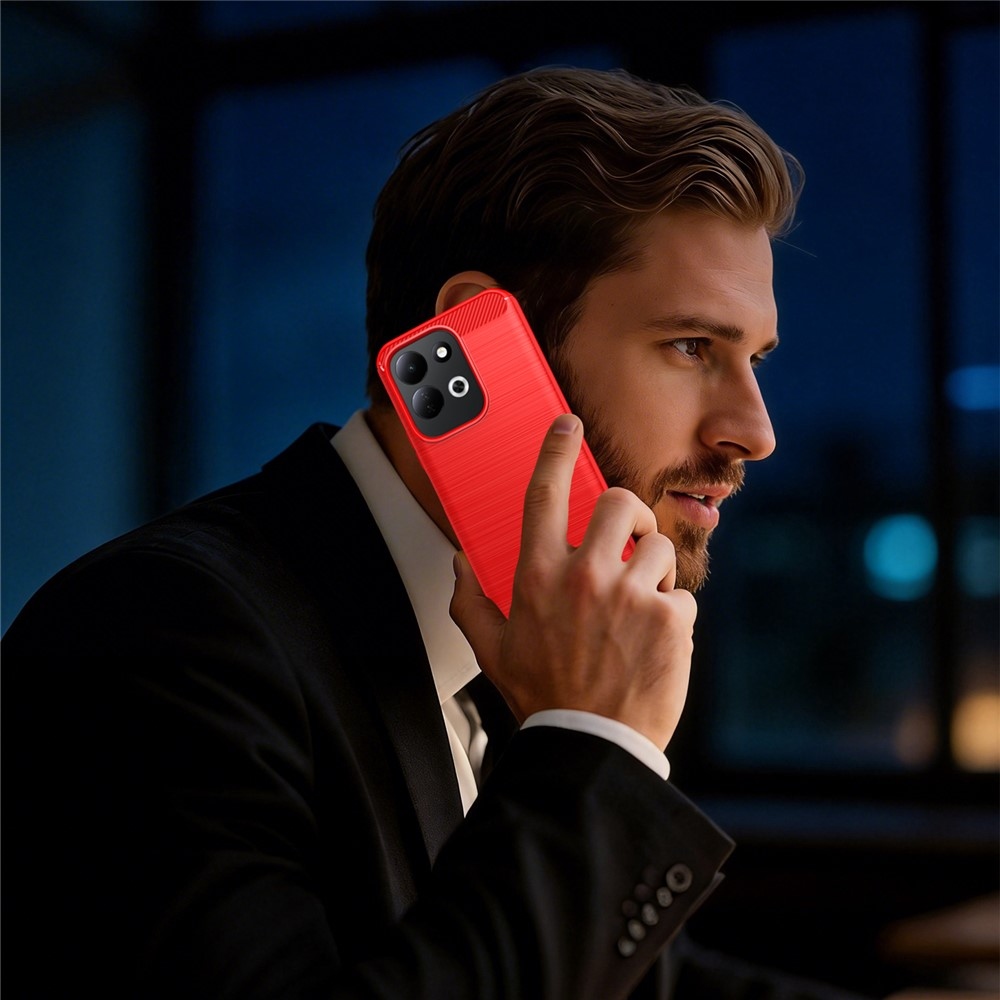 Carbon odolný gelový obal na Xiaomi Redmi 17 4G/5G - červený