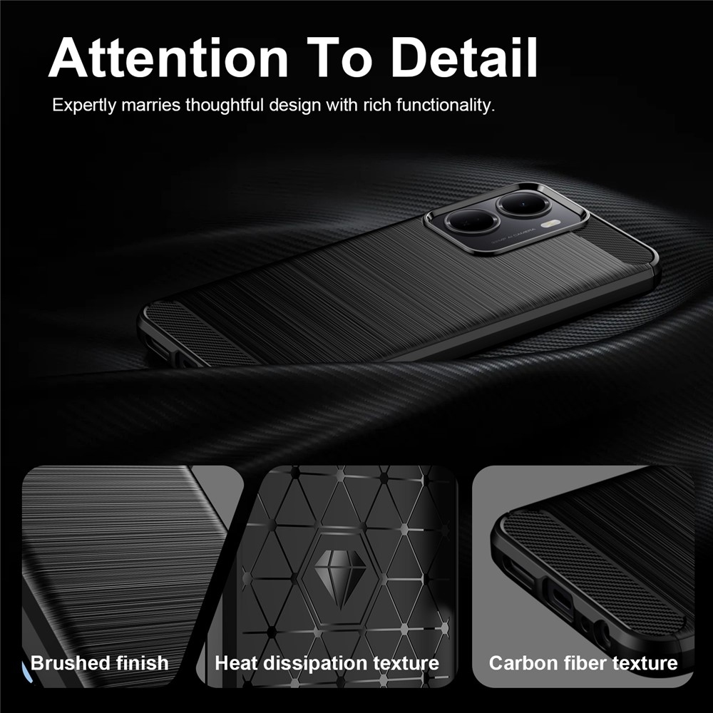 Carbon odolný gelový obal na Xiaomi Redmi A7 Pro - černý