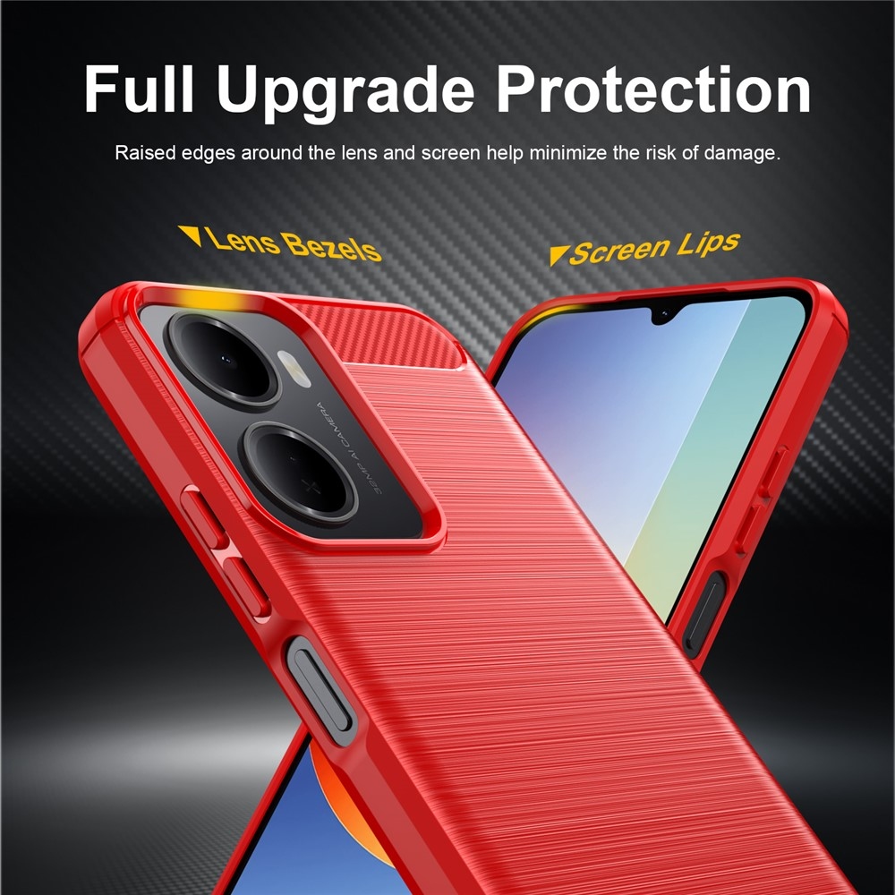 Carbon odolný gelový obal na Xiaomi Redmi A7 Pro - červený