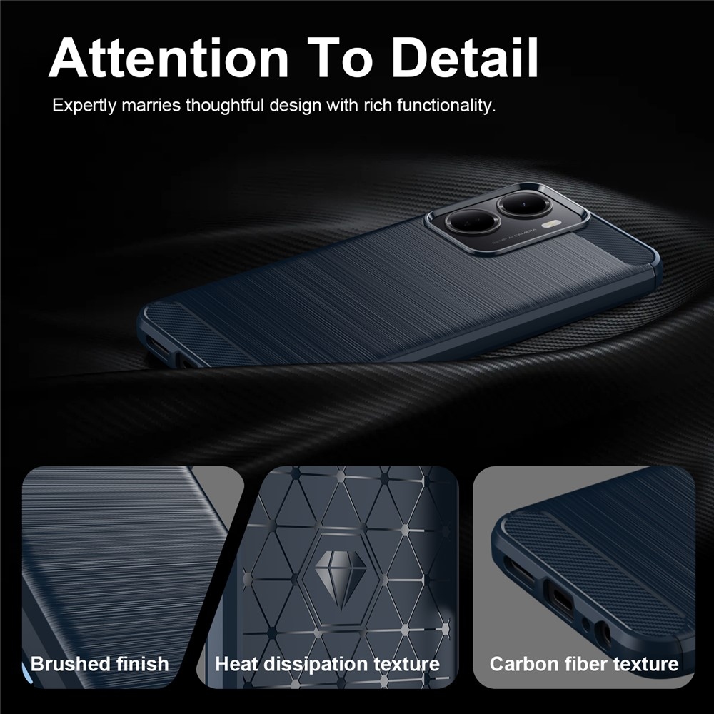 Carbon odolný gelový obal na Xiaomi Redmi A7 Pro - modrý