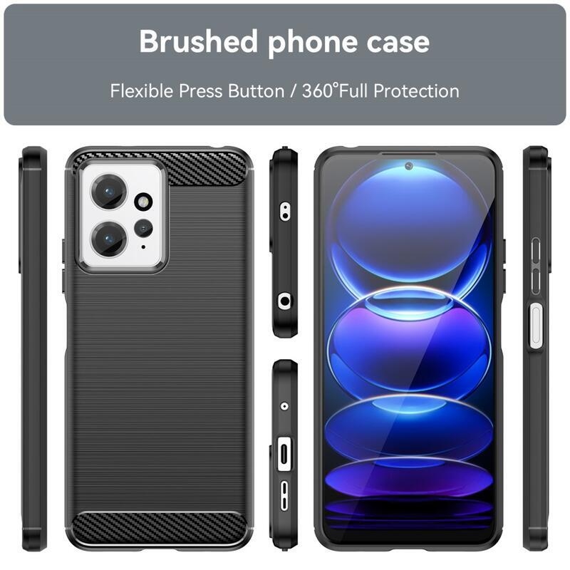 Carbon odolný gelový obal na Xiaomi Redmi Note 12 4G - černý