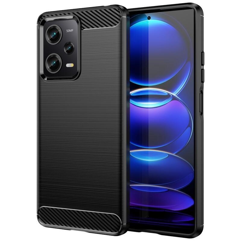 Carbon odolný gelový obal na Xiaomi Redmi Note 12 Pro 5G/Poco X5 Pro 5G - černý