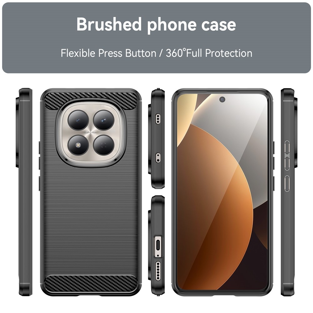 Carbon odolný gelový obal na Xiaomi Redmi Note 15 Pro 4G - černý