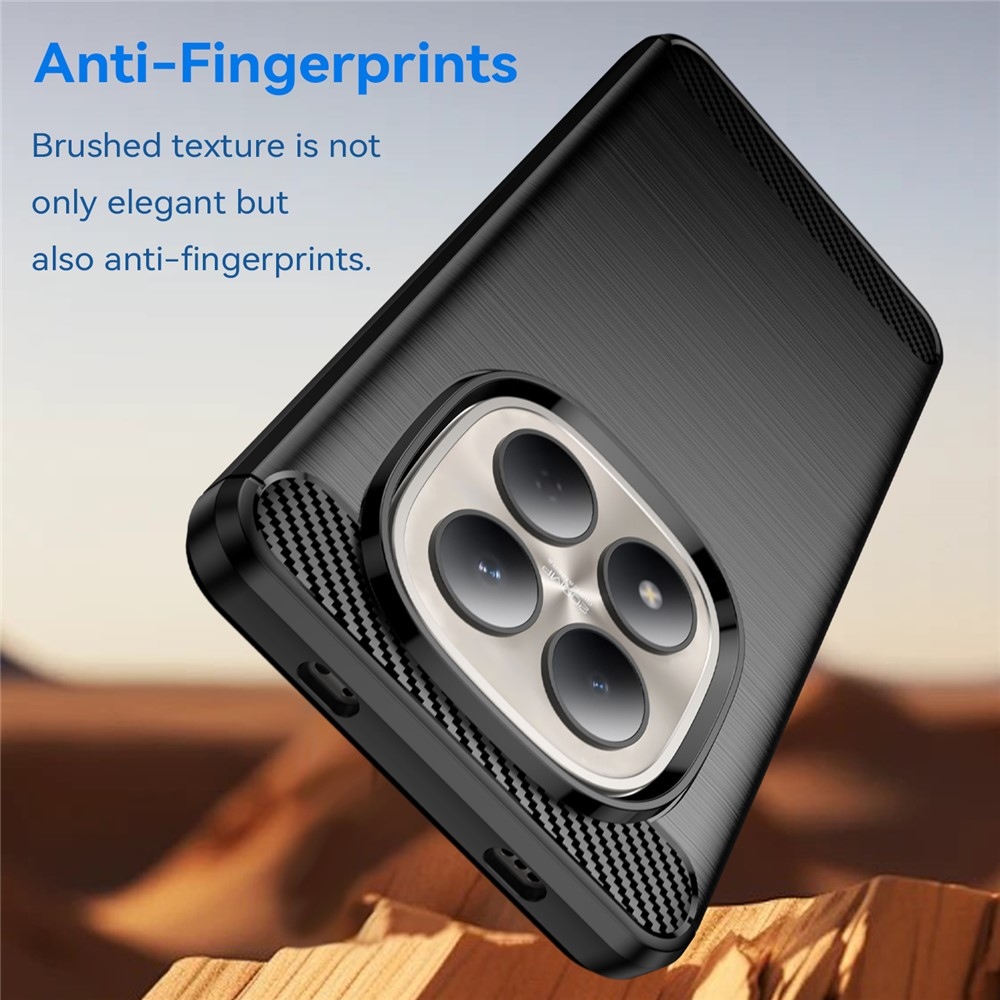 Carbon odolný gelový obal na Xiaomi Redmi Note 15 Pro 4G - černý