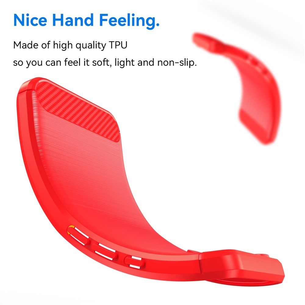 Carbon odolný gelový obal na Xiaomi Redmi Note 15 Pro 4G - červený