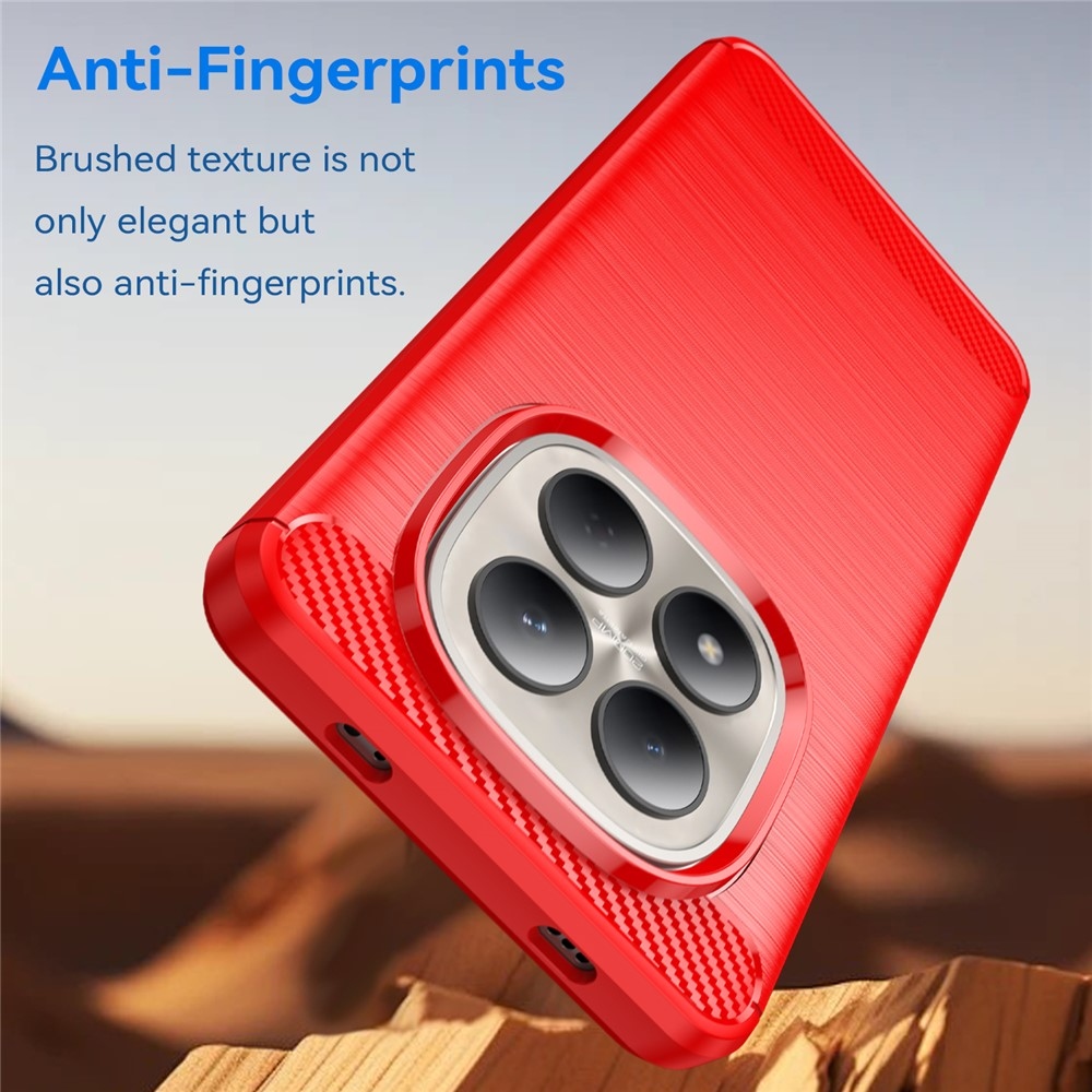 Carbon odolný gelový obal na Xiaomi Redmi Note 15 Pro 4G - červený