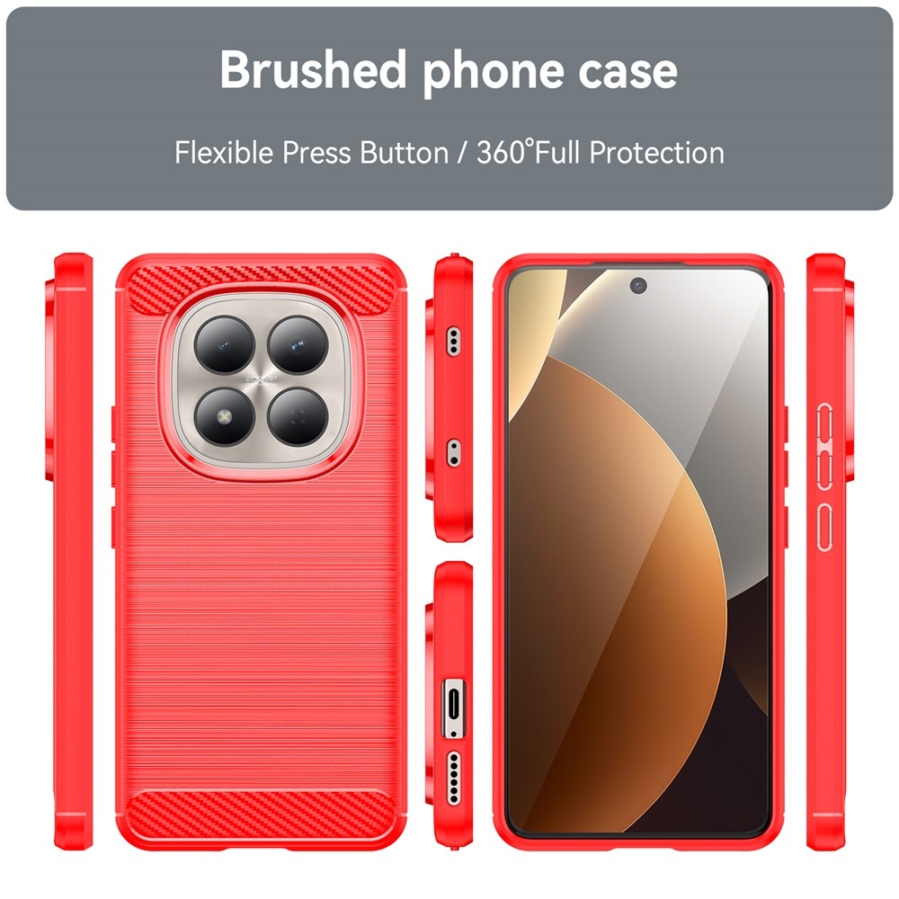 Carbon odolný gelový obal na Xiaomi Redmi Note 15 Pro 4G - červený