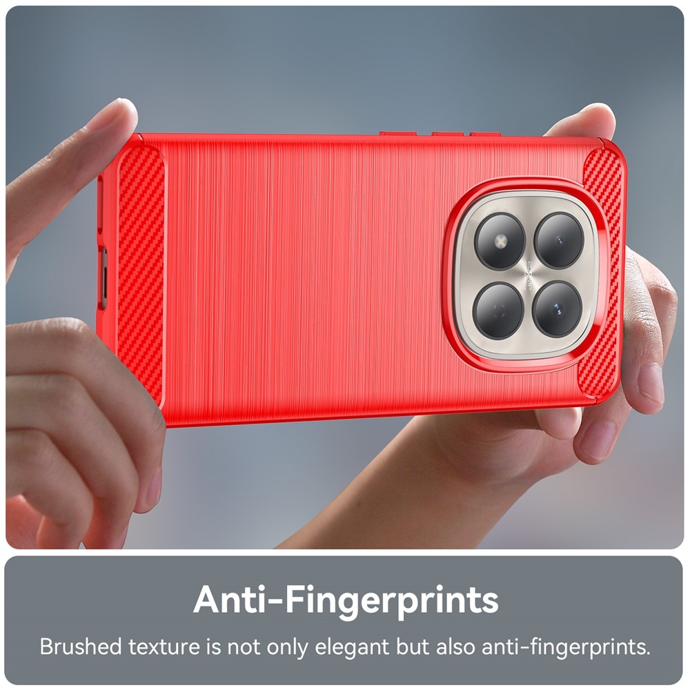 Carbon odolný gelový obal na Xiaomi Redmi Note 15 Pro 4G - červený
