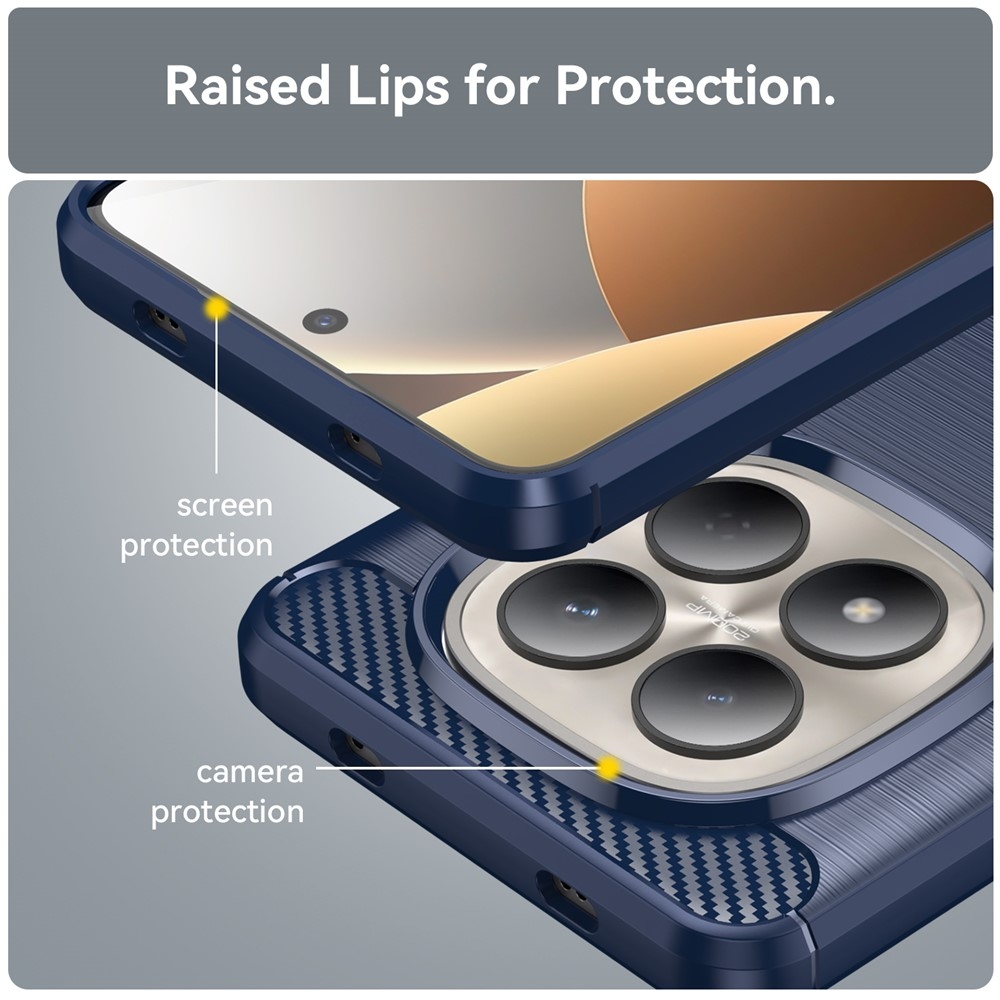 Carbon odolný gelový obal na Xiaomi Redmi Note 15 Pro 4G - modrý