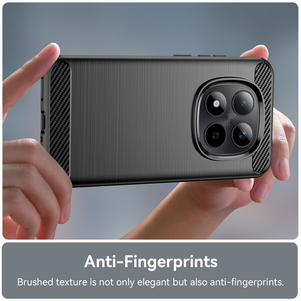 Carbon odolný gelový obal na Xiaomi Redmi Note 15 Pro 5G - černý