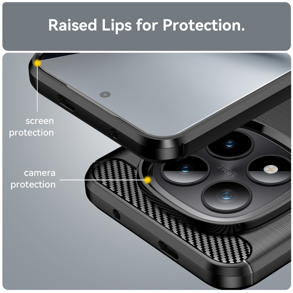 Carbon odolný gelový obal na Xiaomi Redmi Note 15 Pro+ 5G - černý