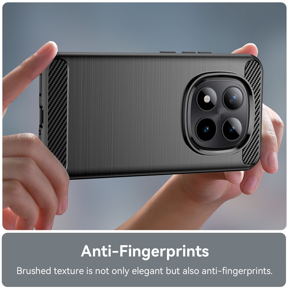 Carbon odolný gelový obal na Xiaomi Redmi Note 15 Pro+ 5G - černý