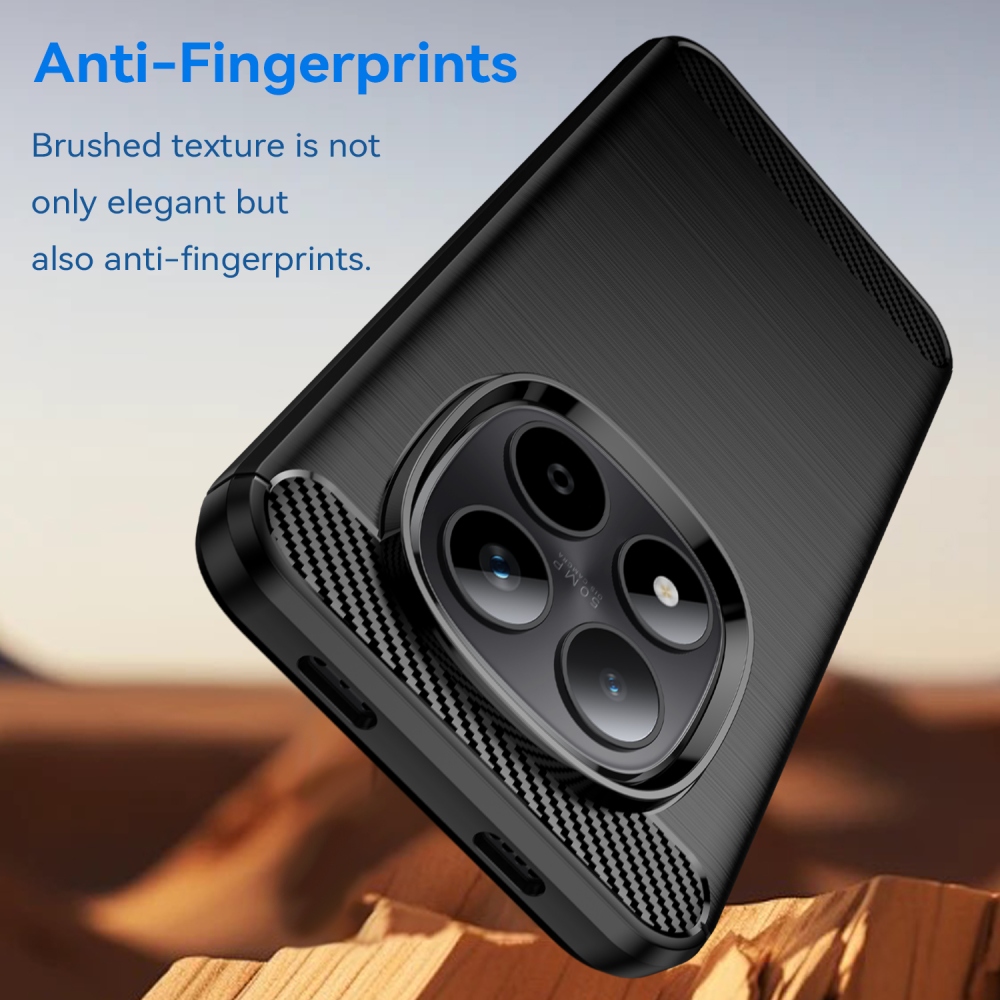 Carbon odolný gelový obal na Xiaomi Redmi Note 15 Pro 5G - černý