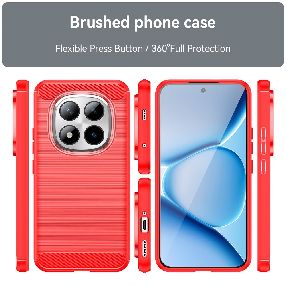 Carbon odolný gelový obal na Xiaomi Redmi Note 15 Pro+ 5G - červený