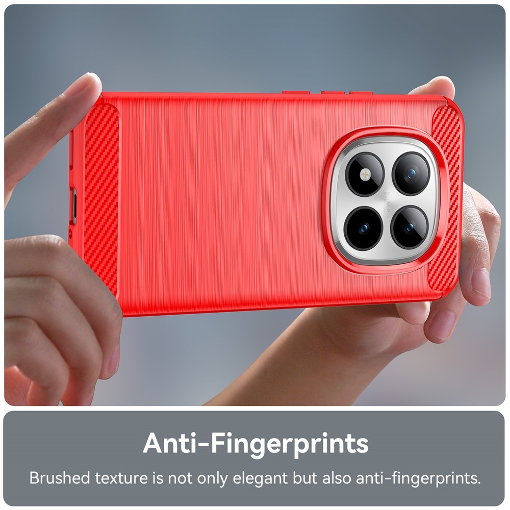 Carbon odolný gelový obal na Xiaomi Redmi Note 15 Pro+ 5G - červený