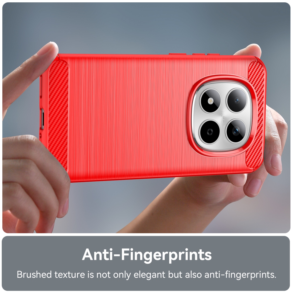Carbon odolný gelový obal na Xiaomi Redmi Note 15 Pro 5G - červený