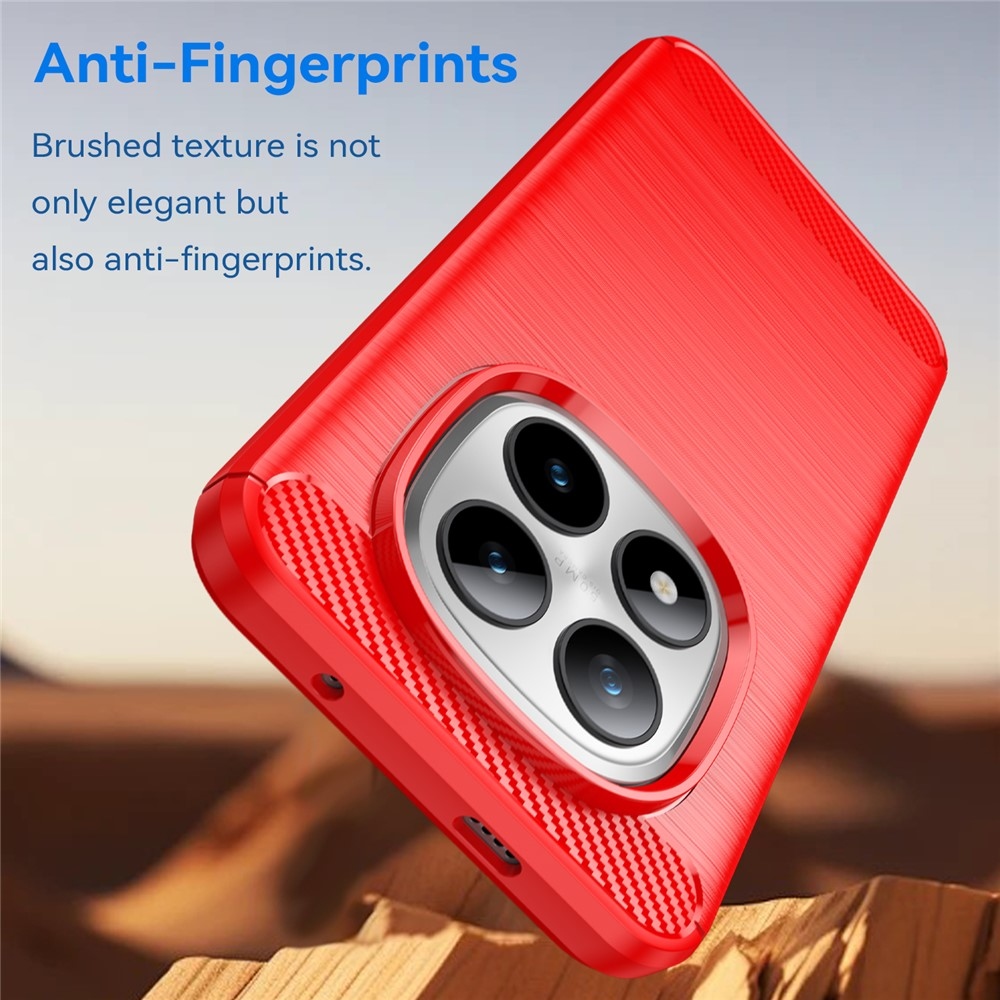 Carbon odolný gelový obal na Xiaomi Redmi Note 15 Pro+ 5G - červený