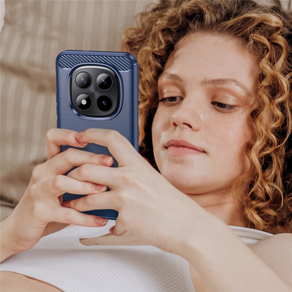 Carbon odolný gelový obal na Xiaomi Redmi Note 15 Pro+ 5G - modrý