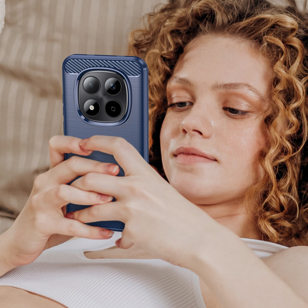 Carbon odolný gelový obal na Xiaomi Redmi Note 15 Pro 5G - modrý