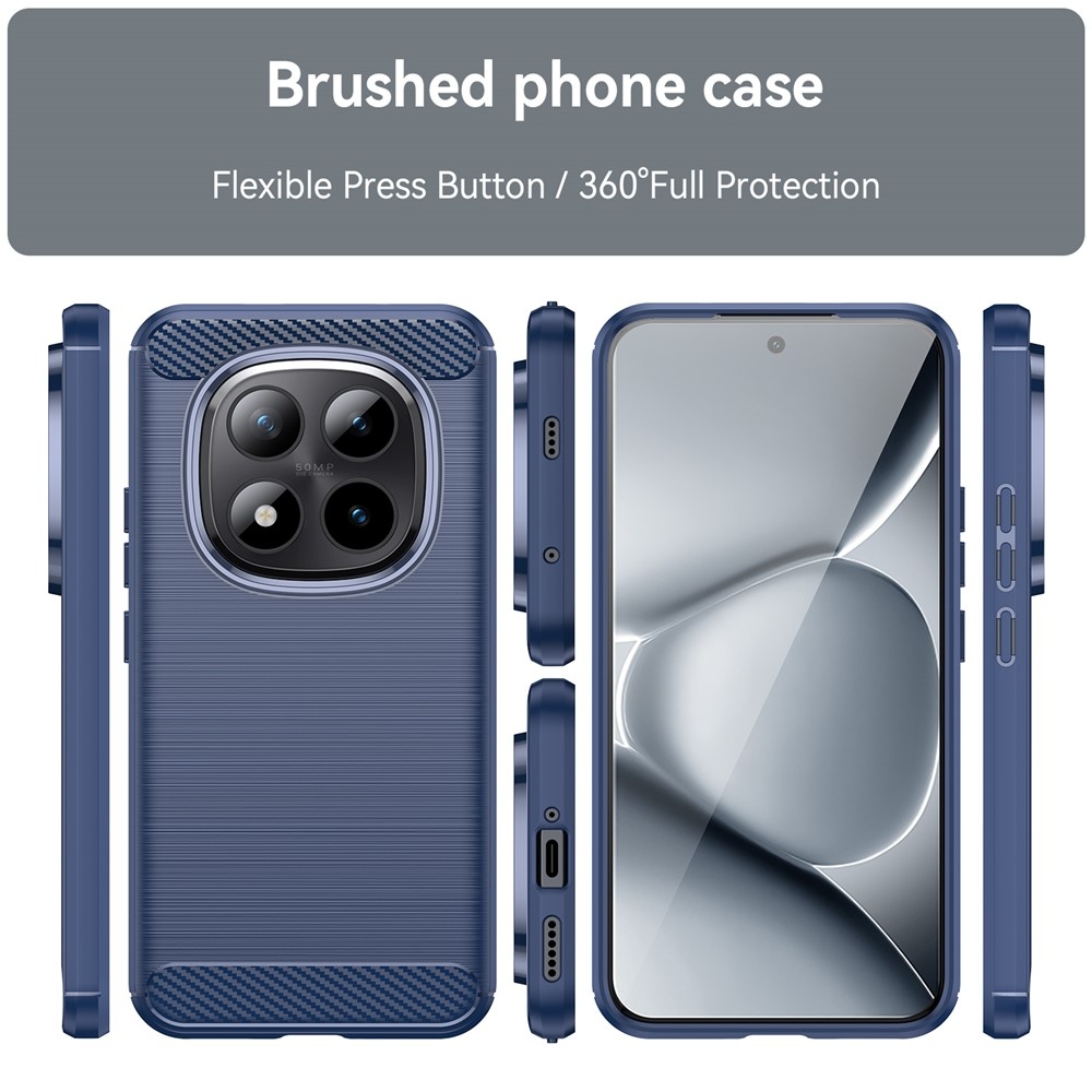 Carbon odolný gelový obal na Xiaomi Redmi Note 15 Pro+ 5G - modrý