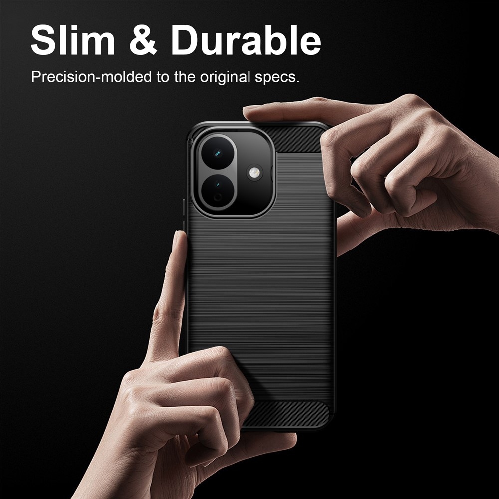 Carbon odolný gelový obal na Xiaomi Redmi Note 17 Pro 5G - černý