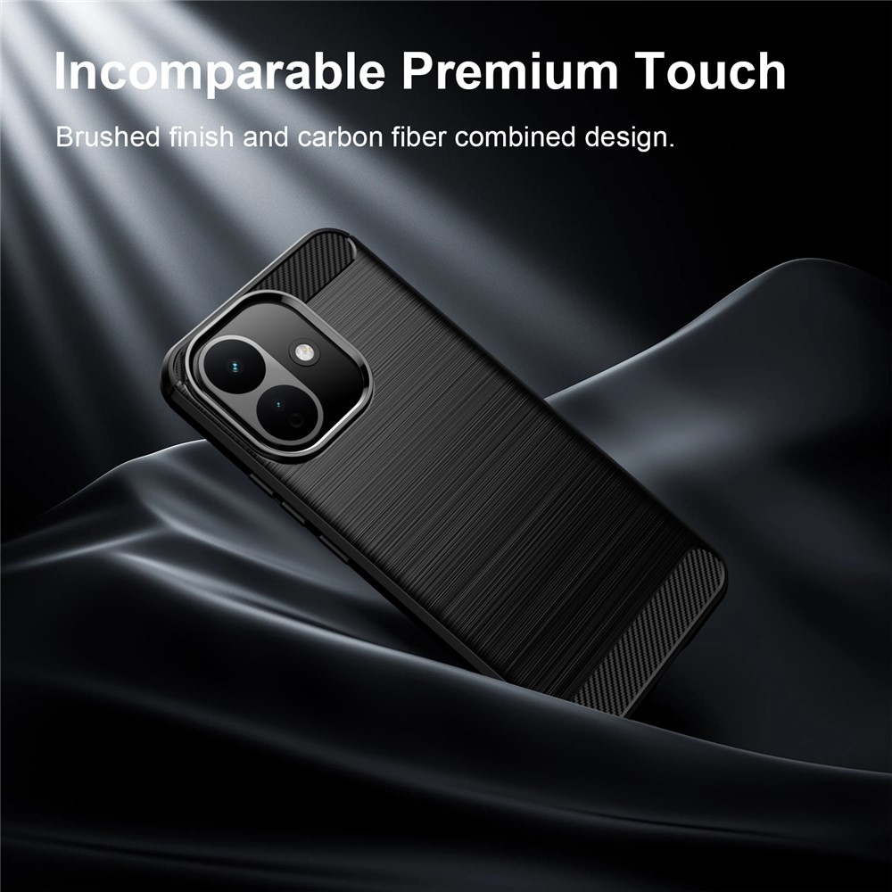 Carbon odolný gelový obal na Xiaomi Redmi Note 17 Pro 5G - černý