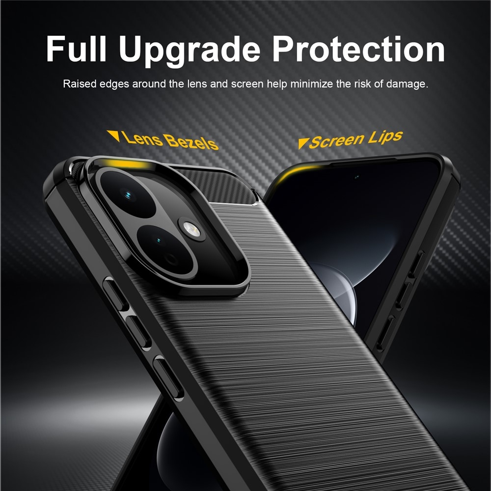 Carbon odolný gelový obal na Xiaomi Redmi Note 17 Pro 5G - černý