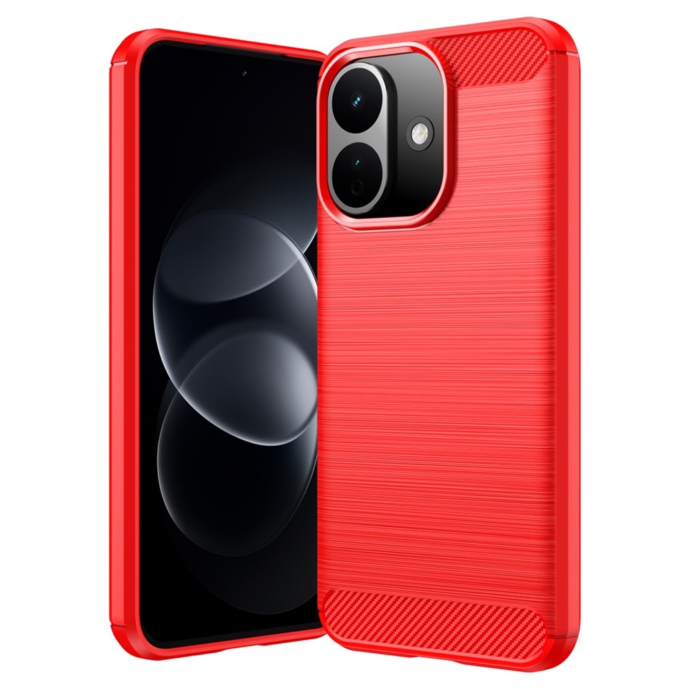 Carbon odolný gelový obal na Xiaomi Redmi Note 17 Pro 5G - červený