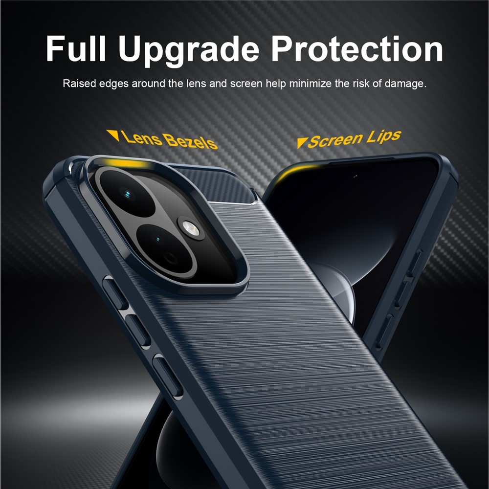 Carbon odolný gelový obal na Xiaomi Redmi Note 17 Pro 5G - modrý