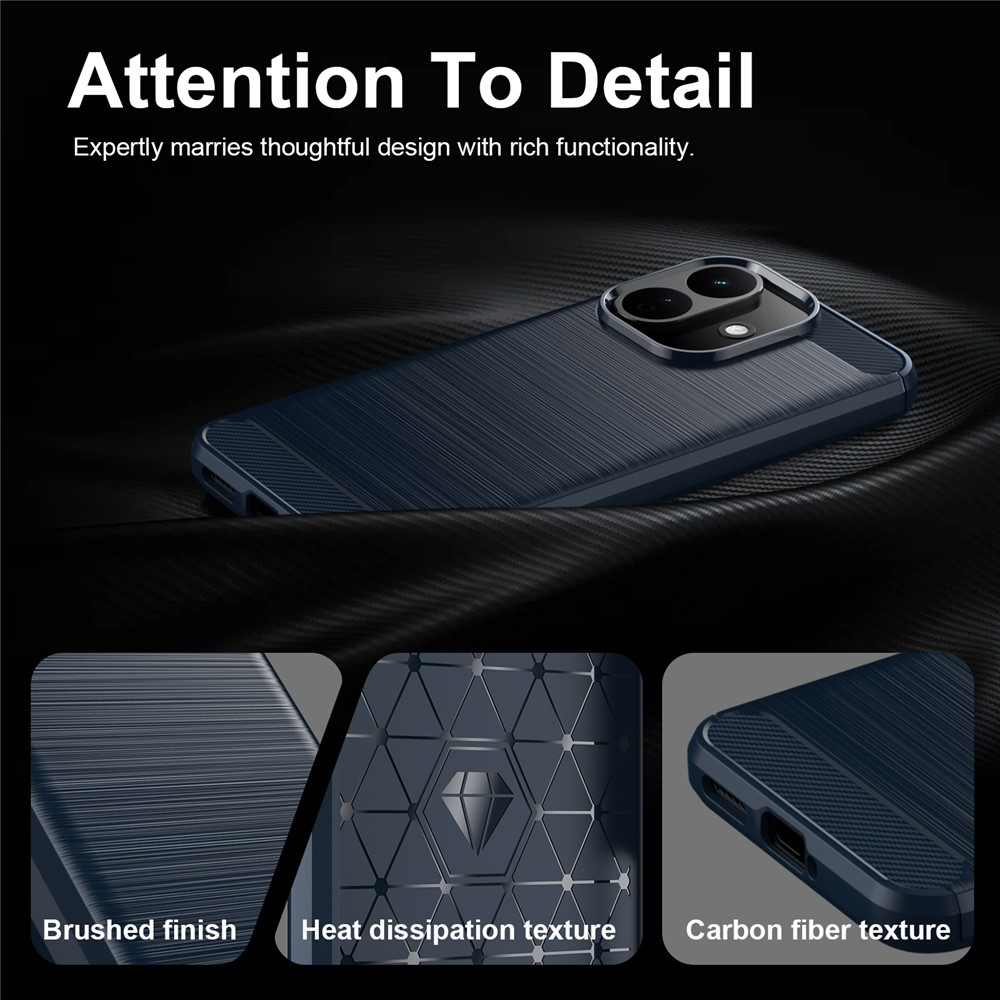 Carbon odolný gelový obal na Xiaomi Redmi Note 17 Pro 5G - modrý