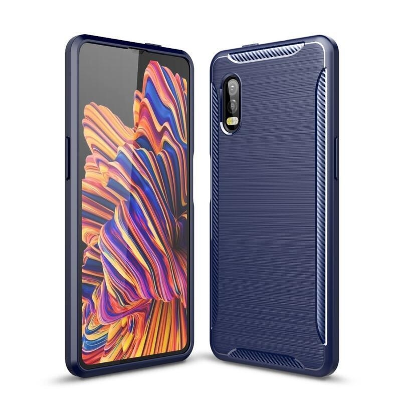 Carbon odolný gelový obal pro mobil Samsung galaxy Xcover Pro - modrý