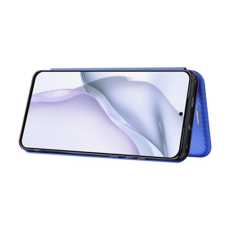 Carbon peněženkové pouzdro na mobil Huawei P50 Pro - modré